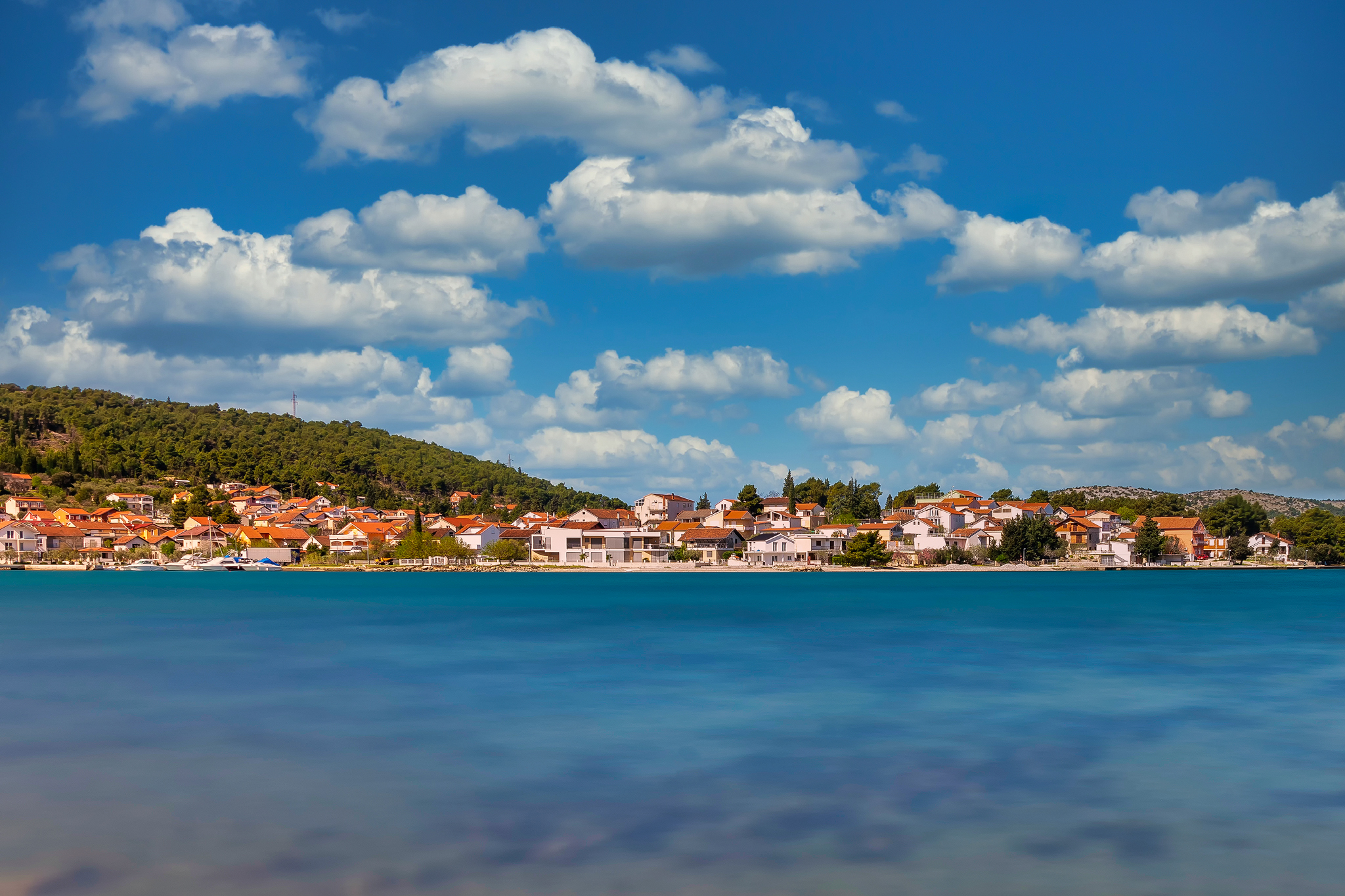 Bilice picturesque place embraced by Krka River and sea